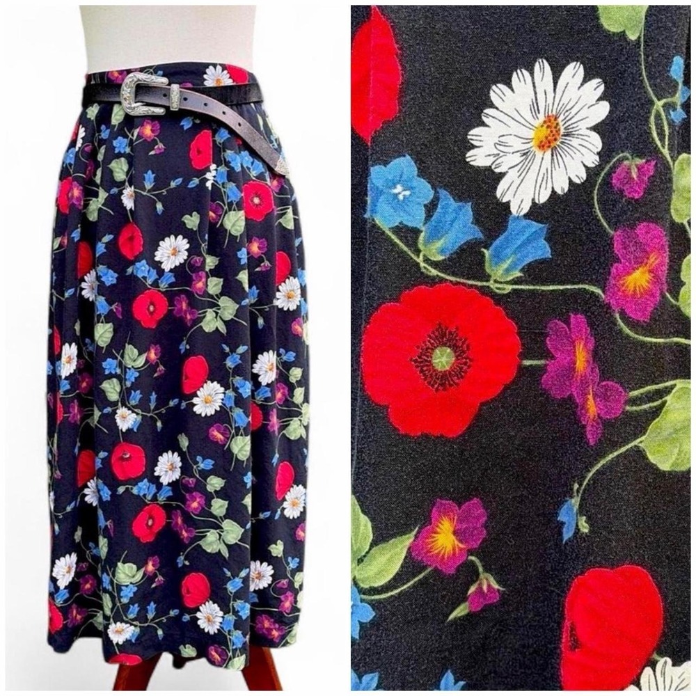 Vintage 90s Sag Harbor Wildflower print floral maxi skirt